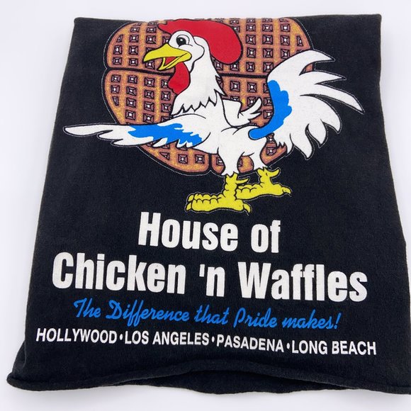 Vintage Roscoe's Chicken & Waffles Graphic Cropped T-Shirt - Women's - Large - Picture 1 of 2